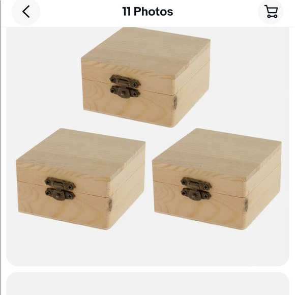 3pcs Square Natural Unfinished Wood Storage Box Case for Kid Toys DIY Craft - Picture 1 of 1